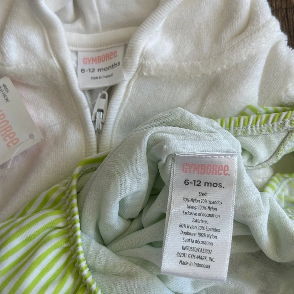 Baby girl 6-12 months Bee swimsuit & coverup bundle
